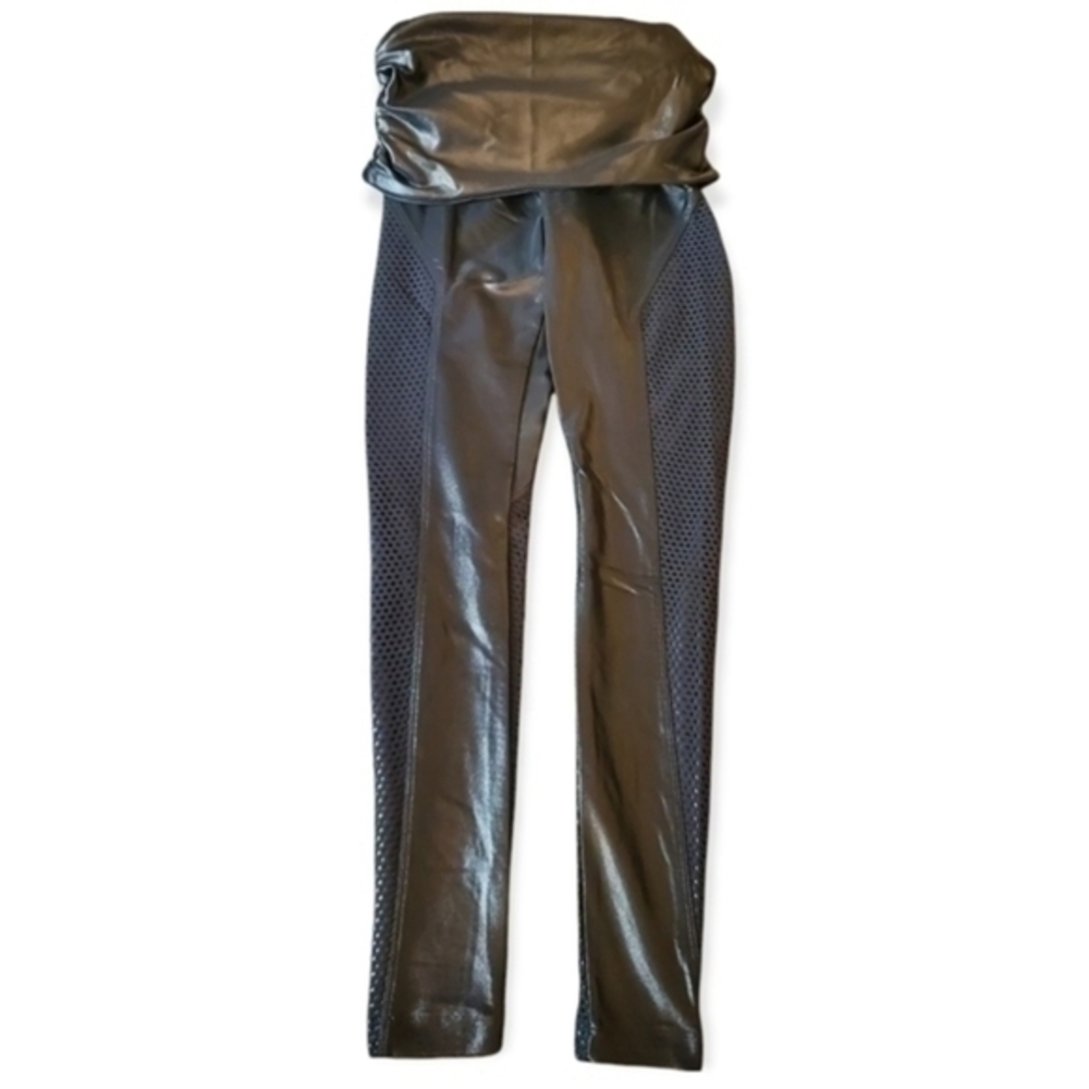 Koral Lustrous Mesh Faux Leather Maternity Leggings